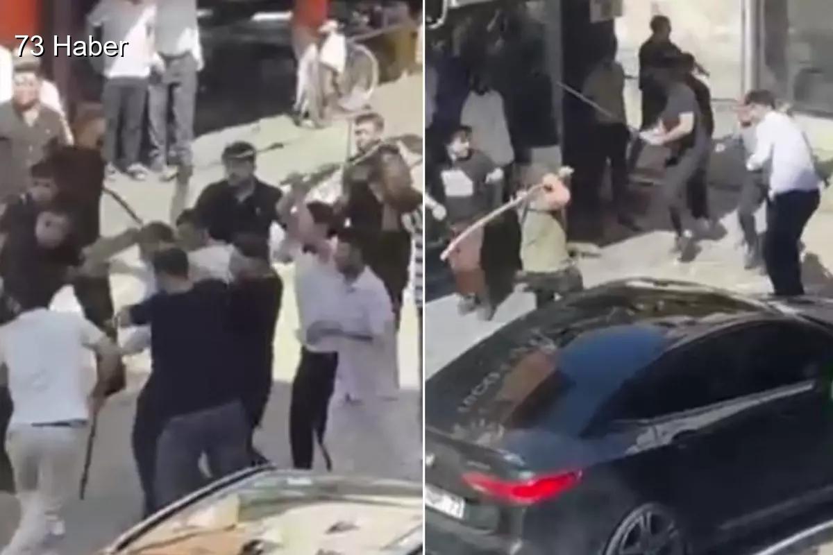 Şırnak'ın Cizre ilçesinde Şırnak'ta meydan savaşı gibi kavga, polisten biber...