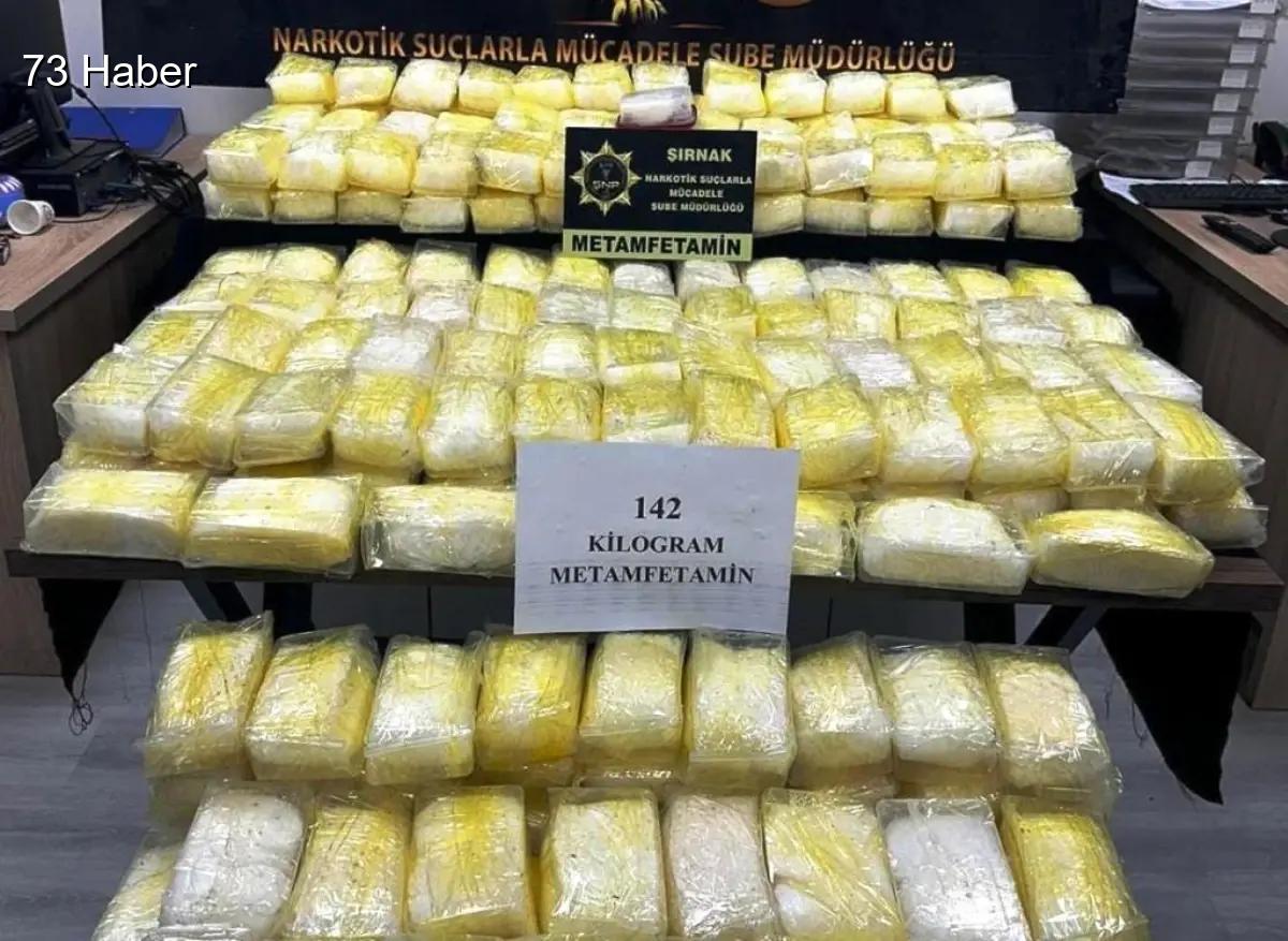 Şırnak'ın Cizre ilçesinde Cizre&amp;apos;de 142 kilo metamfetaminle yakalanan 2 zehir...