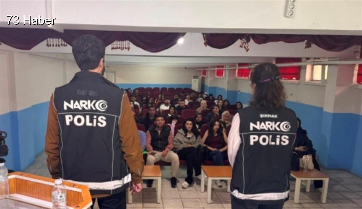 Şırnak'ın Silopi ilçesinde Şırnak Silopi&amp;apos;de Narkotik ekipleri MYO öğrencilerine bağımlılık...
