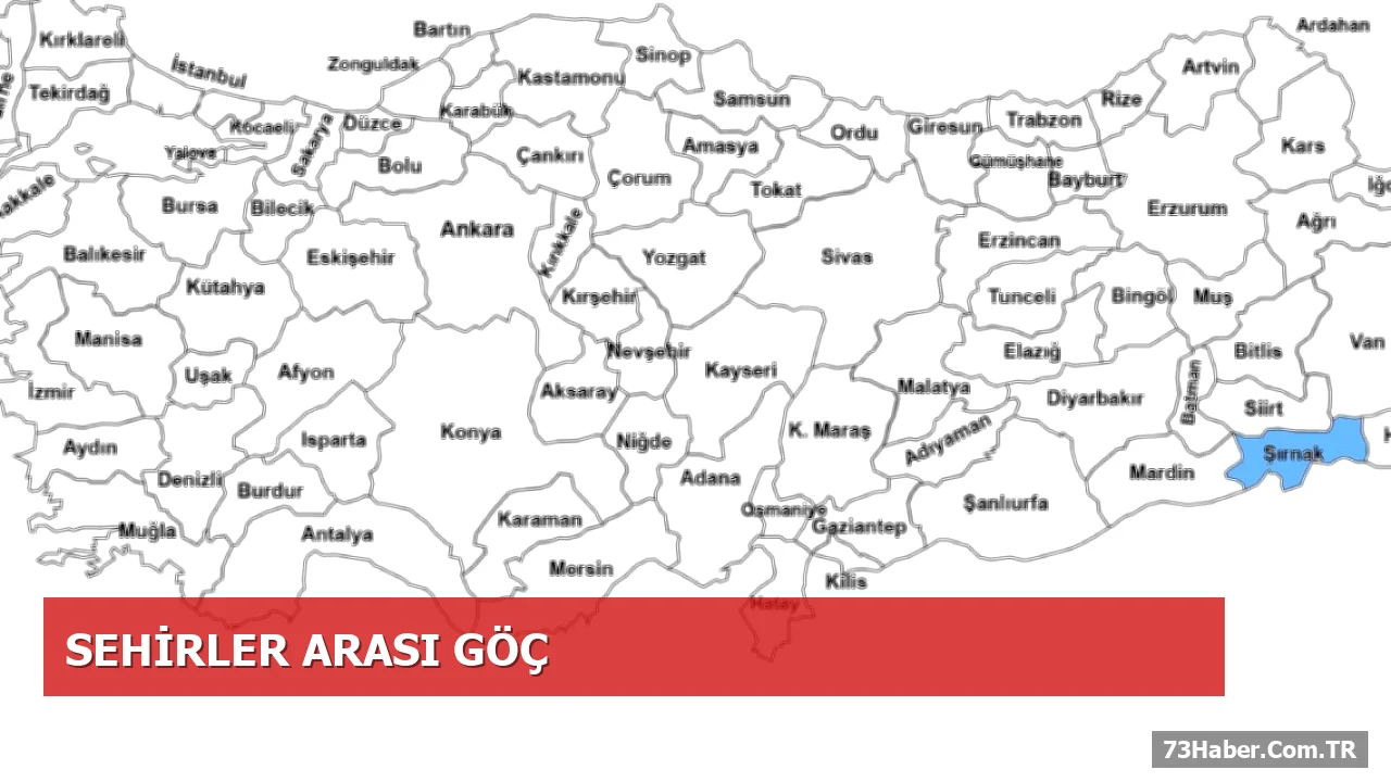Şırnak Nüfusunun Türkiye'deki Dağılımı