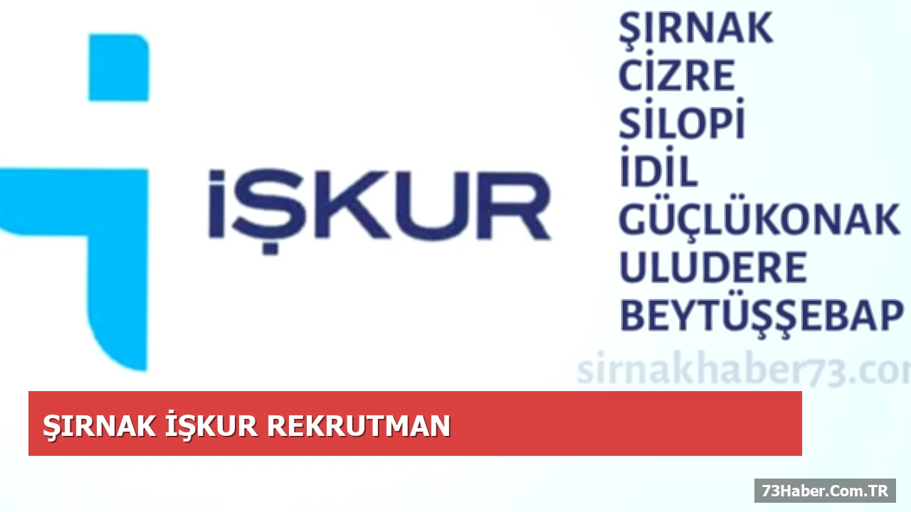 Şırnak’ta 571 Temizlik Personeli Alımı Başladı – Maaş Asgari Ücret