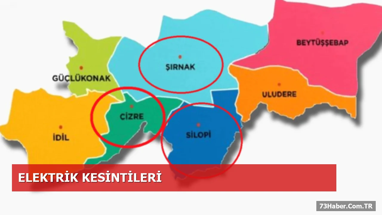 Şırnak, Silopi ve Cizre’de 3 Ekim’de Planlı Elektrik Kesintileri