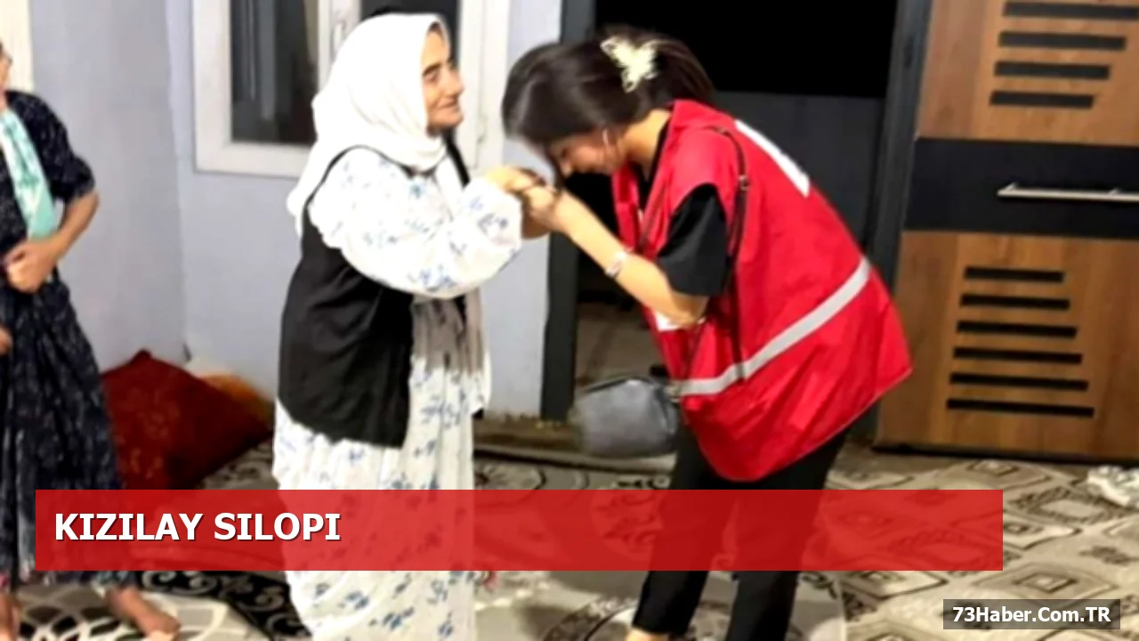Silopi'de Kızılay, iki kız kardeşe temel ihtiyaç paketini teslim etti