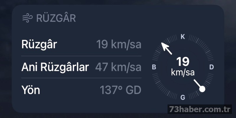 Şırnak'ta Rüzgâr Uyarısı