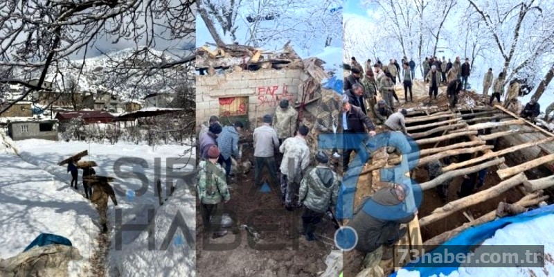 Uludere'de imeceyle ahır yeniden yapıldı