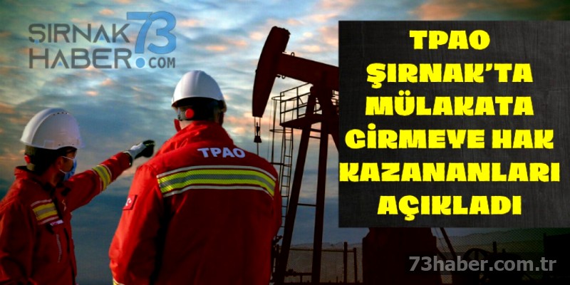 TPAO Şırnak personel alımı sonuçları açıklandı