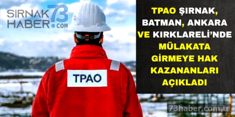 TPAO personel alım sonuçları açıklandı