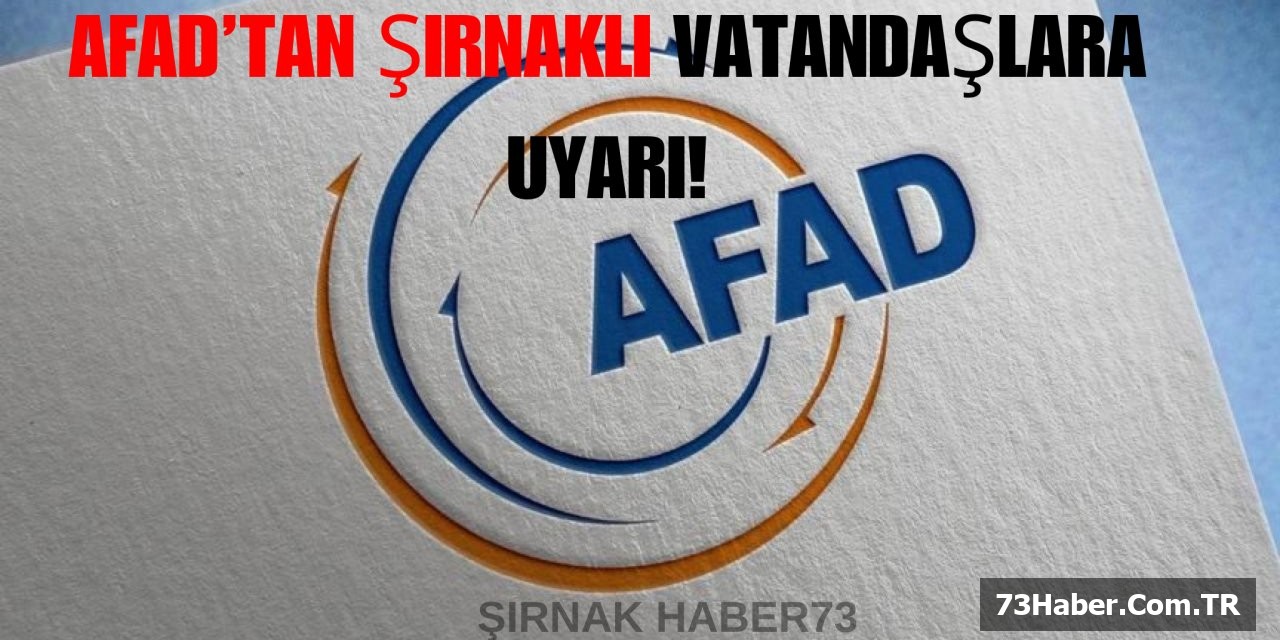 Şırnak'a Deprem Uyarısı!