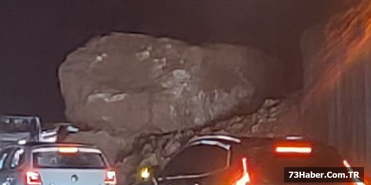 Cizre-Şırnak Yoluna Kaya Düştü