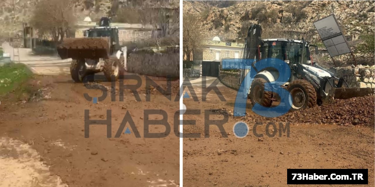 Silopi'de Yağış Sonrası Köy Yolları Açildi